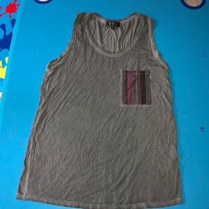 Gray tank with Aztec pocket